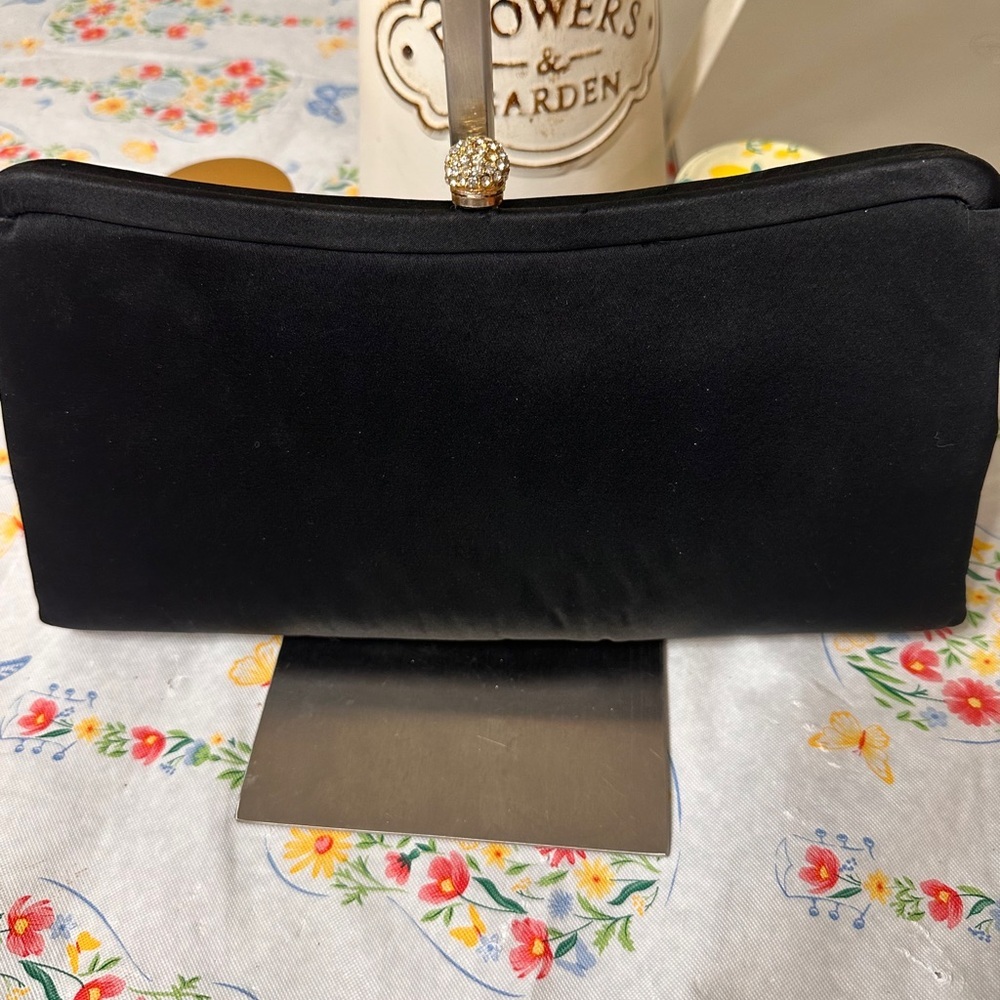 Source Unknown Black Clutch with Gold Accent - image 3